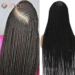 Incoo Voll Spëtzefront Synthetesch Päiperlek Gefleckt Perücken 36 Zoll Prepluck Baby Hoer Nei Arrivée Afro Big Box Knotless Braid Perücken