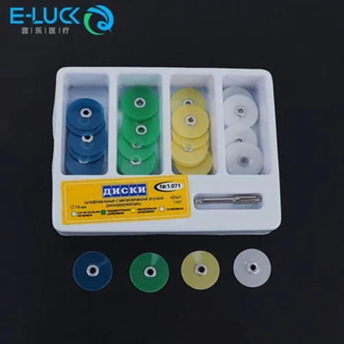 40 Cái/hộp Đĩa Đánh Bóng Nha Khoa Đĩa Đánh Bóng Giảm Tổng Đường Viền Mandrel Vật Tư Tiêu Thụ Nha Khoa
