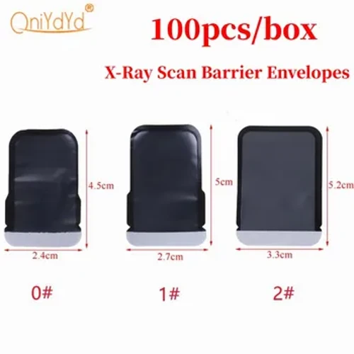 100 adet Diş Röntgen Bariyeri Tarama Zarfları X-Ray Film Laboratuvarı Sarf Malzemeleri için Tek Kullanımlık Koruyucu Kapak