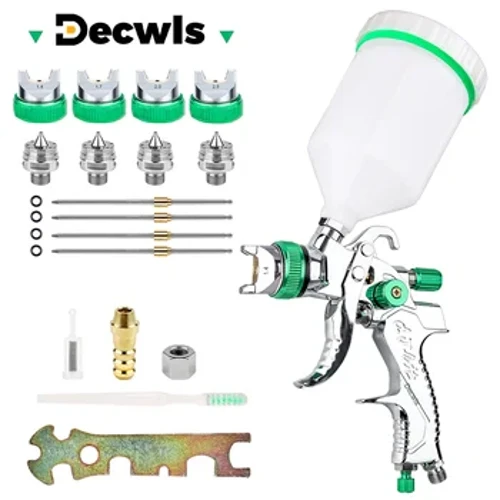 Profesional HVLP Spray Gun 1.4/1.7/2.0/2.5 Mm Steel Nozzle Gravity Spray Gun DIY Cat Semprot Kit Rumah Cat Mobil Semprot Gun Alat