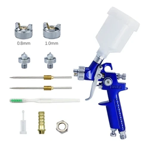 Chuyên nghiệp Súng phun HVLP 0.8/Đầu phun 1.0mm Mini 125cc Cốc Xịt Trọng Lực Bình Bơm Phun Bằng Khí Nén Súng Tranh Xe Aerograph