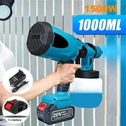 Điện 800ML Xịt Di Động Không Dây Máy Phun Sơn Nội Thất Ô Tô Thép Lớp Phủ Bình Bơm Phun Tương Thích Cho Makita Pin 18V