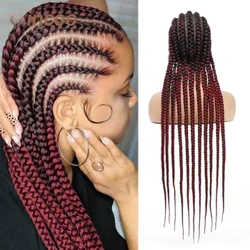 Parrucche intrecciate intrecciate da 36 pollici intrecciate intrecciate per le parrucche intrecciate per blace blace mix mix borgogna briadette di parrucche ombre ombre