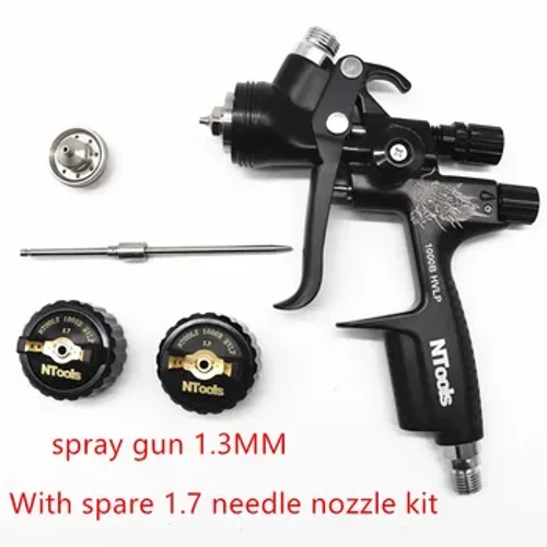 HVLP 1.3 SPUITPISTOOL Hoge kwaliteit verf met 1.7 reserve naaldmondstuk kit, bid Gun Auto Spray Tool Luchtspuitpistool Professioneel