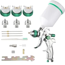 Професійний HVLP Paint Spray Hun Set 1.4/1.7/2,0 мм насадка Гравітація Пневматична повітряна фарба Spay Guns Cars Forest Instesting