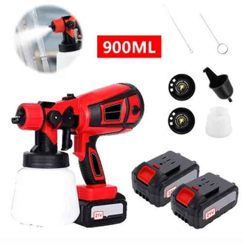 900Ml Điện Không Dây Xịt Sơn Di Động Máy Phun Tự Động Nội Thất Thép Phủ Thép Bình Bơm Phun Với 2 Pin 21V