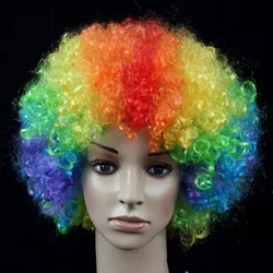 Wig Joker Cóisir Ceann Tráth na gCeist Soláthairtí Feistis Cóisir Liathróid Oíche Shamhna Wig Colorful Ceannbheart Fluffy Síneadh ribí Cóisir Phléasc