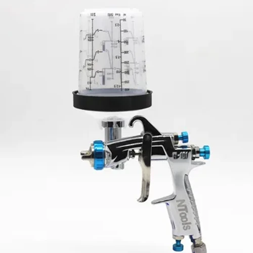 Pistola de pulverização w101 com adaptador e copo misturador hvlp pistola de ar com conexão rápida, copo de mistura de tinta para tanque sem lavagem