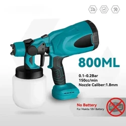 Điện Xịt 800ML Cao Cấp Không Dây Điện Cầm Tay Máy Phun Sơn Nhà DIY Dễ Dàng Phun Cho Makita Pin 18V