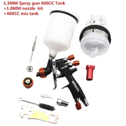 1.3MM Spray Gun na May 1.0MM Nozzle Kit 600CC/400CC Tank Air Spray Gun Paint Mixing Cup At Adapter Mini Spray Gun Paint Spray Gun