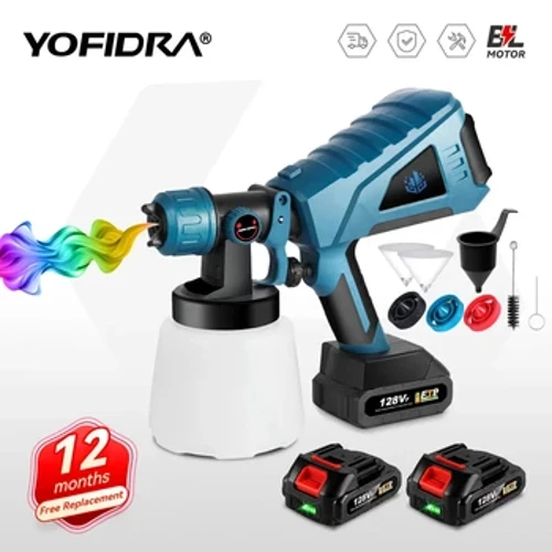 Gunna Sprae Leictreach 1000ML Scuab HVLP Spraeire Péinte Gan sreang Troscán Gluaisteán Brush Aeir Cumhdach Cruach Do Battery Makita 18V