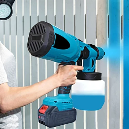 Gwn Chwistrellu Trydan 800ML Pŵer Uchel Diwifr Handheld Chwistrellwr Paent Trydan Cartref Chwistrellu Hawdd DIY Ar gyfer Batri Makita 18V
