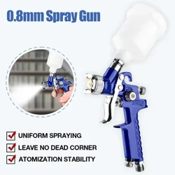 HVLP Súng Phun Sơn Đầu Phun 0.8 Mm Xịt Cao Cấp Mini Súng Bắn Khí Sửa Chữa Ô Tô Bằng Khí Nén Dụng Cụ DIY Xịt đồ Nội Thất Sơn Tường