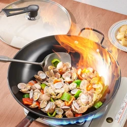 GIANXI Handmade Cao Cấp Chảo Sắt Không Có Lớp Phủ Gia Đình Nồi Nấu Ăn Sức Khỏe Chảo Chảo Chống Dính Chảo Chiên