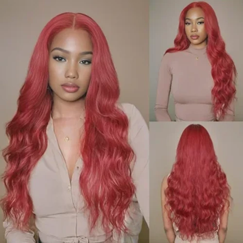 SNQP 80cm Long Curly ʻulaʻula wig hou ʻano lauoho lauoho lauoho no nā wahine i kēlā me kēia lā ʻo ka pāʻina cosplay pale wela kūlohelohe ʻike ʻia ʻo Synthetic wig