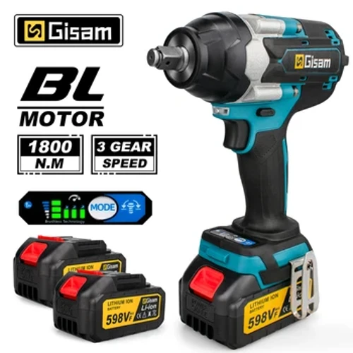 1800N.M Mô Men Xoắn Điện Không Chổi Than Tác Động Cờ Lê 1/2 Inch Pin Lithium-Ion Cờ Lê Không Dây Dụng Cụ Điện Cho Makita Pin 18V