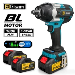 1800N.M Mô Men Xoắn Điện Không Chổi Than Tác Động Cờ Lê 1/2 Inch Pin Lithium-Ion Cờ Lê Không Dây Dụng Cụ Điện Cho Makita Pin 18V
