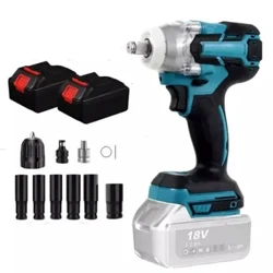 I-18V 2 ku-1 I-Brushless Electric Impact Wrench 1/2Inch Power Tools 15000Amh Li Ibhethri ye-LED Light Adapt To Makita Battery