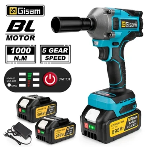 1000N.M Điện Không Chổi Than Tác Động Cờ Lê Điện Không Dây Cờ Lê 1/2 Inch Tua Vít Ổ Cắm Dụng Cụ Điện Cho Makita Pin 18V