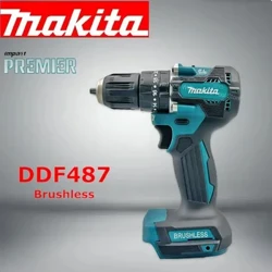 Dril gyrrwr diwifr Makita DDF487 18V LXT Modur di-frws Compact Torque Mawr Batri Lithiwm Offeryn Pŵer Sgriwdreifer Trydan