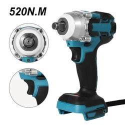 18V Brushless Electric Wrench Impact Socket Wrench 520Nm mo le Makita Battery Hand Drill Fa'apipi'i 1/2 Socket Tool Tool Wrench