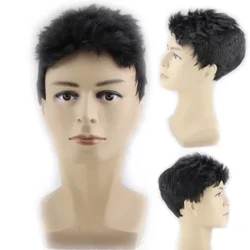 Tóc giả nam Màu Đen Tự Nhiên Ngắn Thẳng Tóc Tổng Hợp Toàn Bộ Tóc Giả Hóa Trang Lễ Hội Đảng Lễ Hội tóc giả