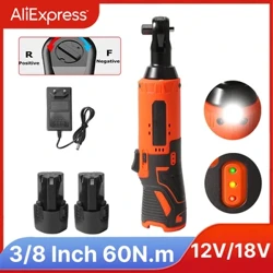 12V/18V Impact Wrench Cordless Rechargeable Electric Wrench 3/8 Inch Right Angle Ratchet Wrenches Impact Driver Power Tool