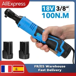 18V Impact Wrench Cordless Rechargeable Electric Wrench 3/8 Intshi ye-Right Angle Ratchet Wrenches Impact Driver Power Tool