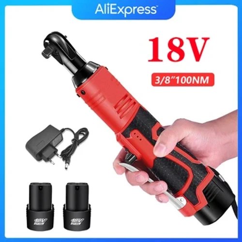 12V / 18V Cordless Elektresch Schrauwendreiwer nofëllbar Wrench 3/8 Zoll Recht Wénkel Ratchet Wrench Entfernung Schrauwen Nut Auto Reparatur Tool