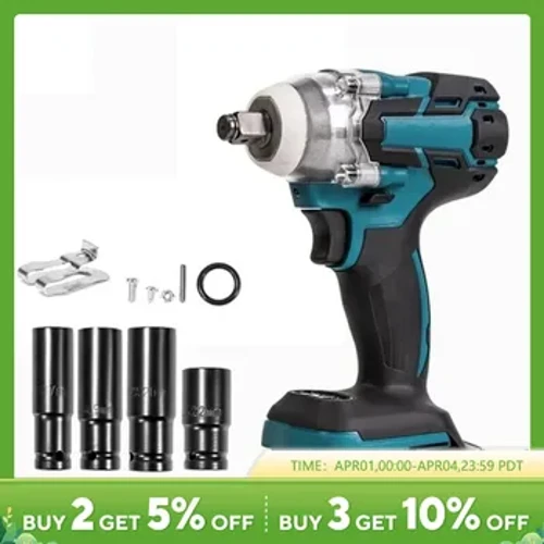 HILDA 18V Electric Impact Wrench Rechargeable 1/2 Socket Wrench Cordless Nang Walang Battery High Power Impact sa Pag-aayos ng Kotse