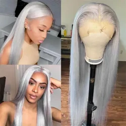 ʻO Granny Gray Synthetic Wig Women Long Straight Natural Middle Part Wig i kēlā me kēia lā Cosplay Party hoʻohana i ka uhi poʻo piha i ka wela.