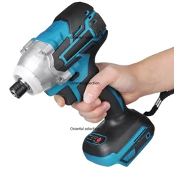 18V Điện Máy Vặn Vít Tốc Độ Không Chổi Than Tác Động Cờ Lê Sạc Máy Khoan Đèn LED Cho Makita Pin