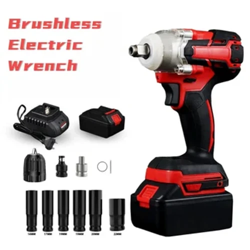 I-Electric Impact Wrench Brushless Cordless Electric Wrench 520N.m 1/2 intshi Ehambisanayo I-Makita 18V Amathuluzi Amandla We-Battery Screwdriver