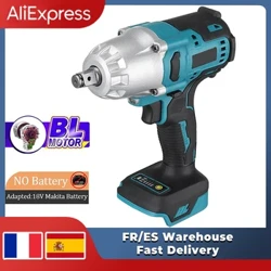 I-Brushless Electric Impact Wrench Ifanele i-Makita Battery Cordless Impact Wrench Impact Driver Nge-LED Work Light Power Tool