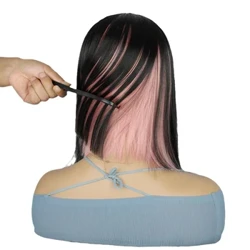 I-Pink Short Bob Straight Synthetic Wig ye-Cosplay Izinwele Zomgunyathi Zabesifazane AbaMhlophe Ephathini Ye-Natural Wig High Temperature