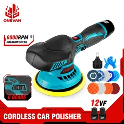 ONEVAN Cordless Car Polisher 6 Gear Speed ​​Adjustable 12V Electric Auto Polishing Machine Home Cleaning Waxing Sanding Machine