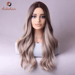 Wig dhearg fíon chatach fhada faisin Aideshair le gruaig shintéiseach donn éadrom resistant teasa Wig páirtí Cosplay
