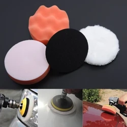 5Pcs/Set 4” Gross Polishing Buffing Pad Kit Tool With Drill Adapter Car Polisher Buffer Widely Use  Car Accessories