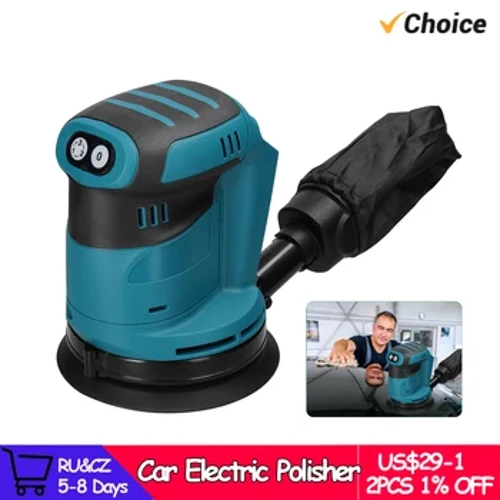125 mm borstmotor sladdlös orbital slipmaskin Träslip Elektrisk polermaskin Vaxning Slipning Slipmaskin för Makita 18V batteri