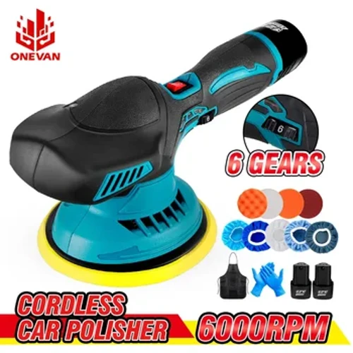 Onevan Draadloze Auto Polijstmachine 6000 Rpm Mini Auto Polijstmachine Verstelbare Snelheid Draadloze Auto Polijsten Waxen Machine Gereedschap