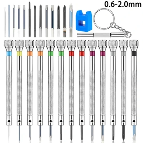 28Pc takyklyk tornavida toplumy 0.6-2.0mm mikro haç ölçegli tekiz tornavida toplumy, äýnek şaý-seplerini bejermek gurallaryny synlamak üçin