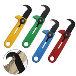 Portable Express Parcel Blade Membongkar Pisau Kait Pisau Parcel Push Blade Alat Pemotong dengan Gantungan Kunci Lubang Alat Tangan