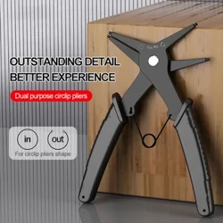 2 in 1 Snap Ring Pliers Mo Fa'alotoifale Fafo Fa'amauina Kata Fa'amau Pincer Multifunctional Tomai Fa'apolofesa Meafaigaluega Lima Meafaigaluega Mea faigaluega Toe Fa'aleleia.