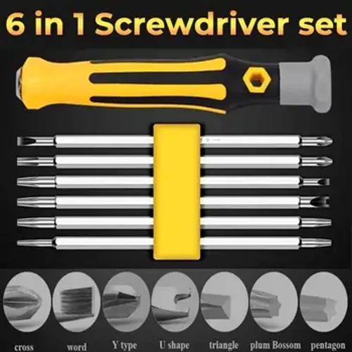 Set di cacciaviti 6 in 1 Set di cacciaviti magnetici di precisione Kit di utensili manuali per riparazione triangolo a forma di U a forma di Y esagonale