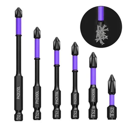 ʻO ke poʻo ʻo Magnetic Batch Head Non-slip PH2Cross Screwdriver Set Hardness Drill Bit Screw Driver Hand Tools 25/50/65/70/90/150mm