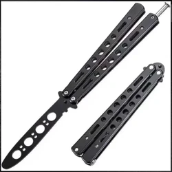 I-Portable Folding Butterfly Knife Trainer Ithuluzi Lokuzilolonga Lephakethe Lensimbi Engagqwali Lemidlalo Yangaphandle Ukunyakaza Kwezandla