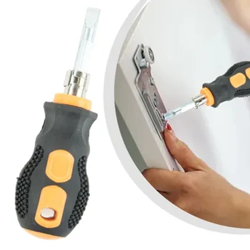 1 Stéck Präzisiounsschrauwen Mini Ubber-beschichtete rutschlos Kuerzhandle Schrauwendreiwer Portable Multifunktionell Reparatur Handwierksgeschir