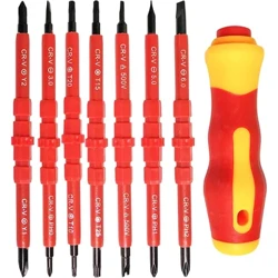 14 in 1 Magnetic Insulated Screwdriver Set Alat Listrik Driver Set Alat Tangan Multifungsi Kanggo Ngarep lan Profesional