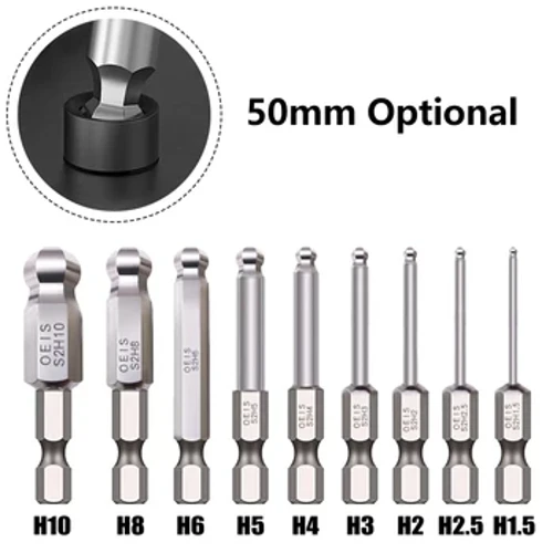 1 pokope Poepoe Hope Hex Screwdriver Bit 50mm Metric Hex Drill Bit 1.5/2/2.5/3/4/5/6/8/10mm Mākēneki Keaukaha Bits lima mea paahana.