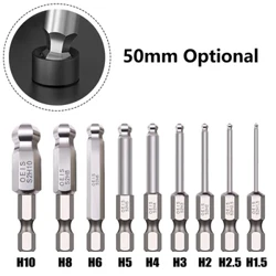 1 pokope Poepoe Hope Hex Screwdriver Bit 50mm Metric Hex Drill Bit 1.5/2/2.5/3/4/5/6/8/10mm Mākēneki Keaukaha Bits lima mea paahana.